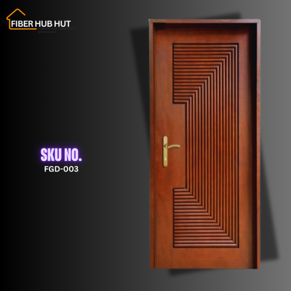 Fiber Hub Hut Modern Fiberglass Door with Geometric Pattern – FGD-003