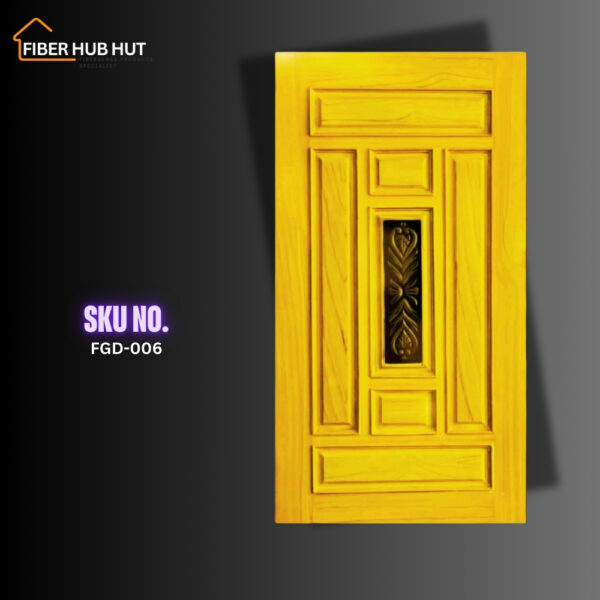 Vibrant Yellow Fiberglass Door - FGD-006