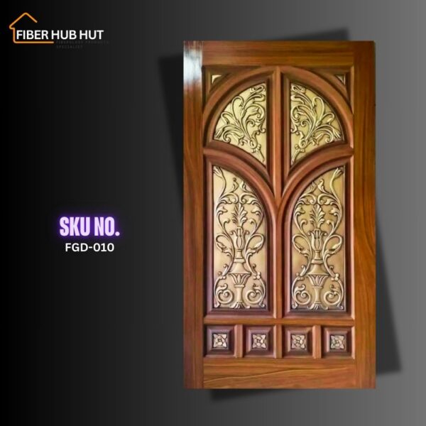 Fiberhubhut Decorative Fiberglass Door with Ornamental Design – FGD-010