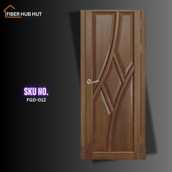 Fiberhubhut Modern Fiberglass Door with Unique Geometric Design - FGD-012