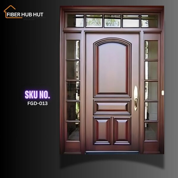 Fiberhubhut Elegant Fiberglass Entry Door with Glass Panels - FGD-013