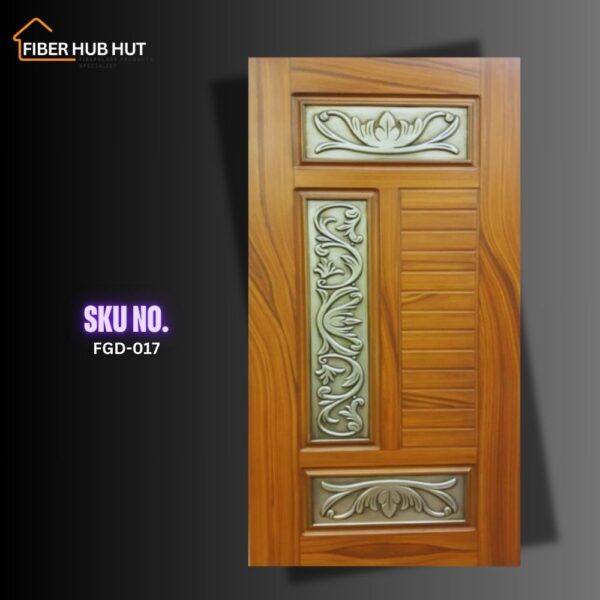 Fiberhubhut Artistic Detailing with Sleek Design Modern Fiberglass Door - FGD-017