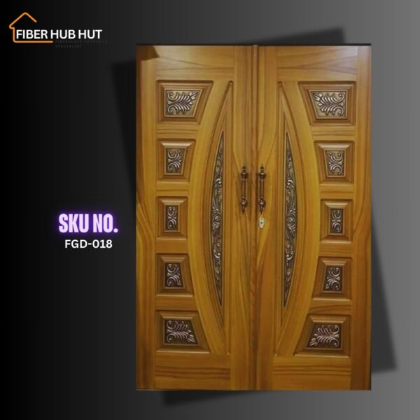 Fiberhubhut Elegant Design with Intricate Details Grand Double Fiberglass Door - FGD-018