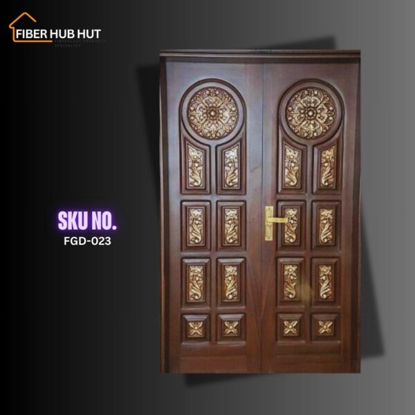 Fiberhubhut Ornate Double Fiber Glass Door - FGD-023