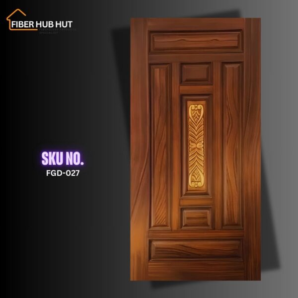 Fiberhubhut Classic Timeless Design with Intricate Centerpiece Fiberglass Door FGD-027