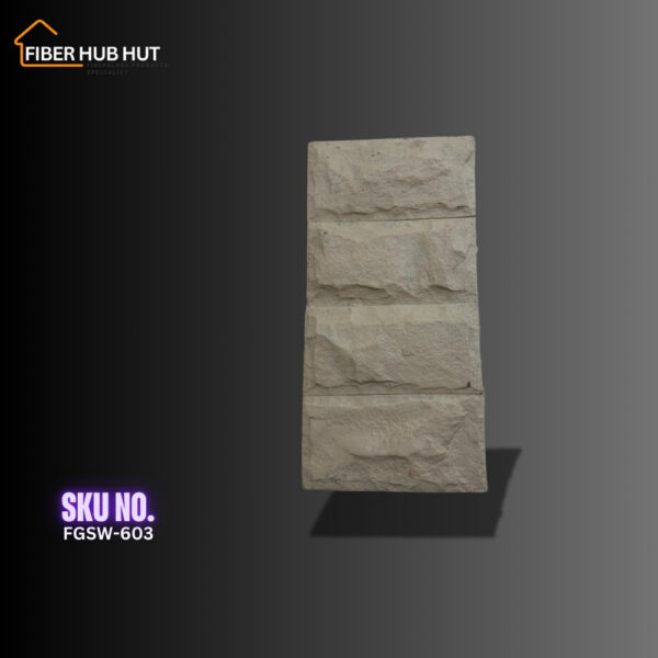 FiberHubHut Fiberglass Textured Stone Block Wall Sheet – SKU FGSW-603